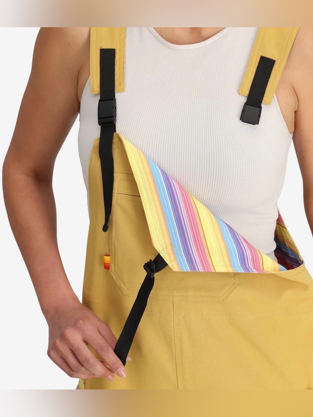 YoColorado Serape All Day Overalls, size large, golden sunset color - Picture 4 of 12